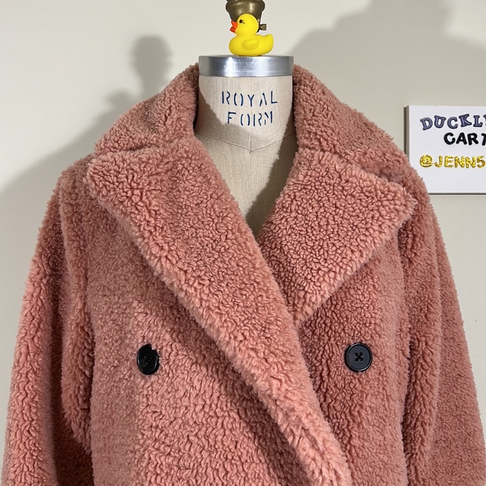 New Bcbgeneration Color Block Teddy Faux Fur Coat - image 8